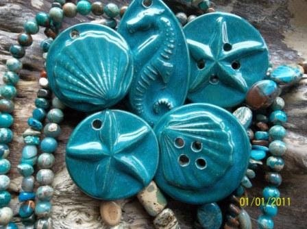 Starfish stoneware clay  button