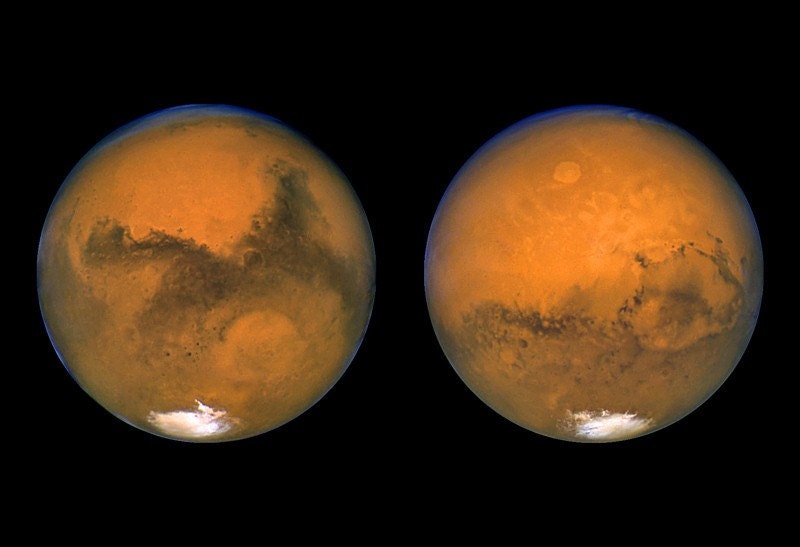 Two Faces of Mars 13x19 inch Fine Art Photo of the Fourth Planet on Metallic Paper