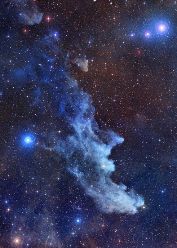Witch Head Nebula 5 x 7 inch Astronomy Photo Card on Glossy Paper with a Plain Paper Back