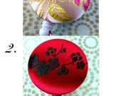 Satin Brocade--Chose Your Design- Floral  Fabric Covered Badge Reel, ID Holder OR Keychain
