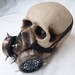 STEAMPUNK Chemical Nuclear Fall Out Biological Warfare Respiratory Gas Mask with Spikes-A BURNING MAN Must Have - Antique Brass Look