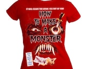 How to Make a Monster B Movie Ladies Red Tshirt S M L XL