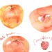 Summer fruits Peach and strawberry - Original watercolor painting - Seasonal fruits kitchen collection - Food art