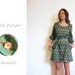 TOTALLY COOL SALE Greek Island peacock Dress with clay flower brooch