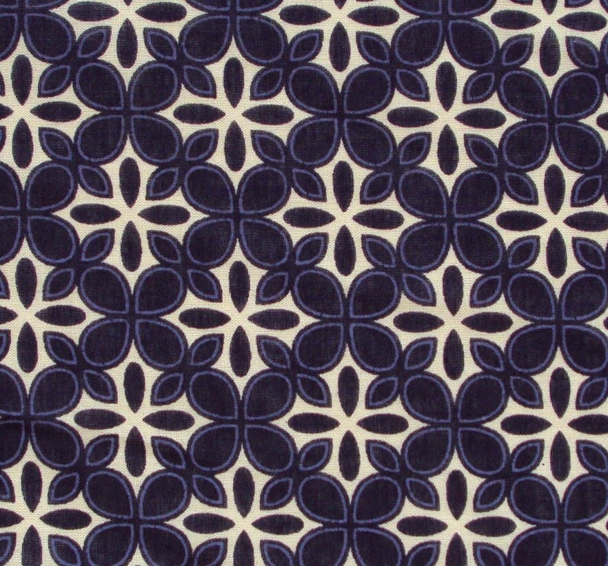 Navy Geometric Fabric