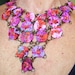 25% off Sale Red, Pink, Purple & Orange with Brass Bib Necklace on Etsy