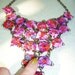25% off Sale Red, Pink, Purple & Orange with Brass Bib Necklace on Etsy