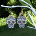 Sugar Skull Day of the Dead / Dia de los Muertos earrings (blue and yellow)