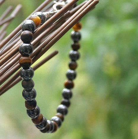 Mens Fertility Bracelet - Tiger eye and Hematite
