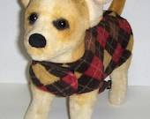 Argyle(Plaid) pattern Fleece Harness-Vest for Small Dog