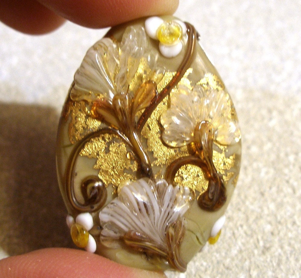 Copper Canyon Focal Lampwork Bead SRA
