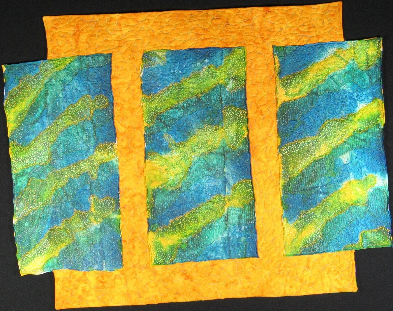Handmade Art Quilt - SILKY GOODNESS