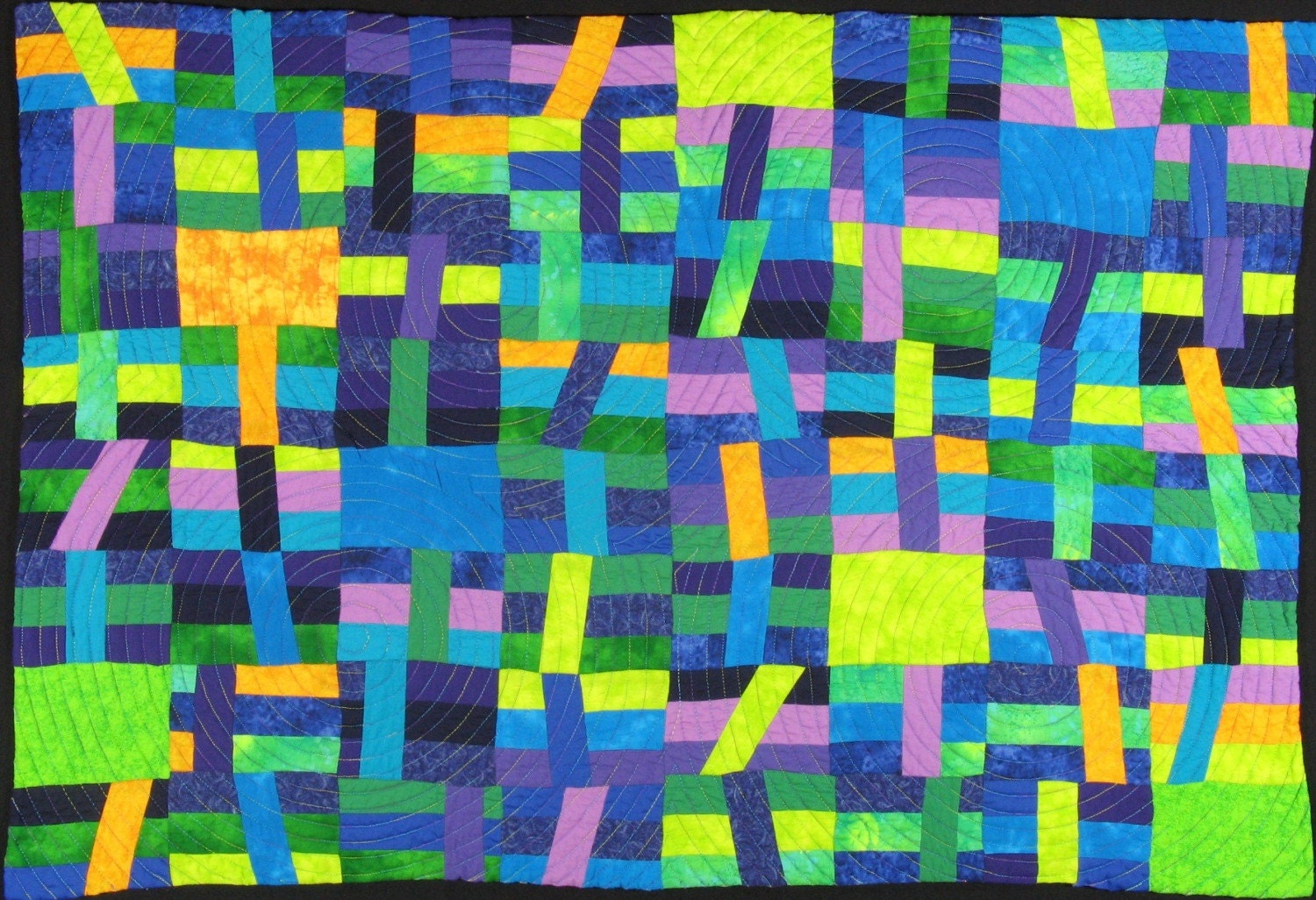 Handmade Art Quilt - HAPPY SLASH
