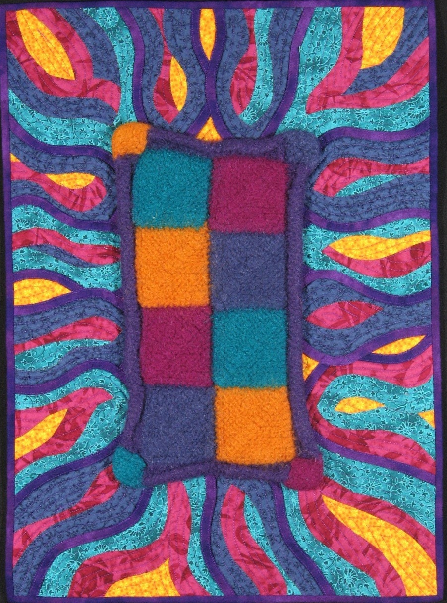 Handmade Art Quilt - FELTED KNIT