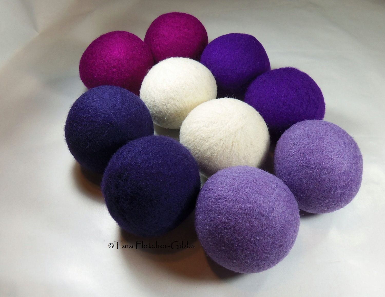 Wool Dryer Balls - Grape Vineyard - Set of 10 Eco Friendly - Can be Scented or Unscented
