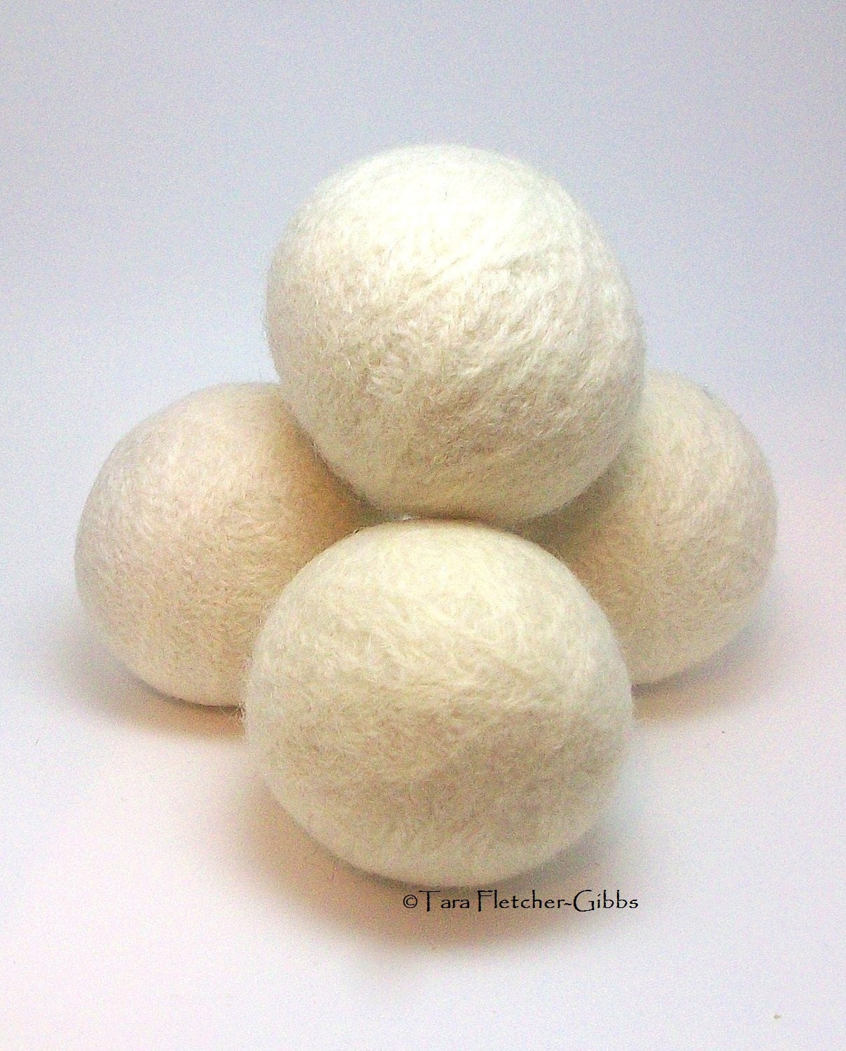 Wool Dryer Balls - Undyed & Natural Set of 4 Eco Friendly - Can Be Scented or Unscented