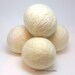 Wool Dryer Balls - Undyed & Natural Set of 4 Eco Friendly - Can Be Scented or Unscented