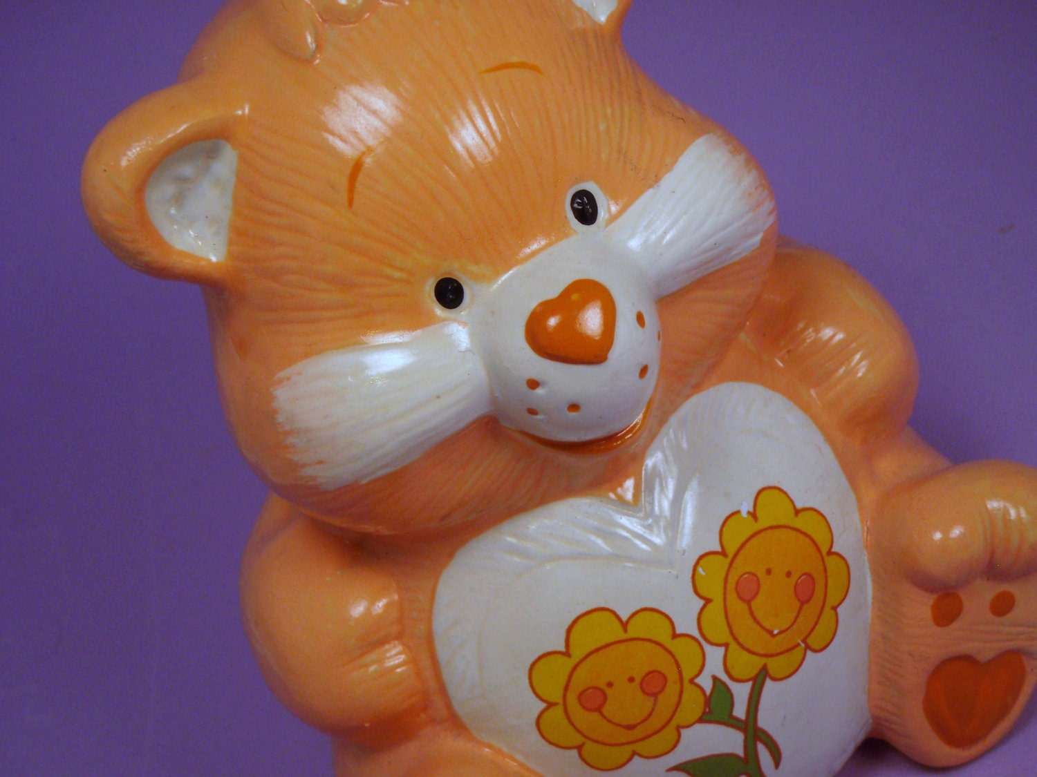 Vintage Friend Bear Care Bears Ceramic Figurine Coin Bank