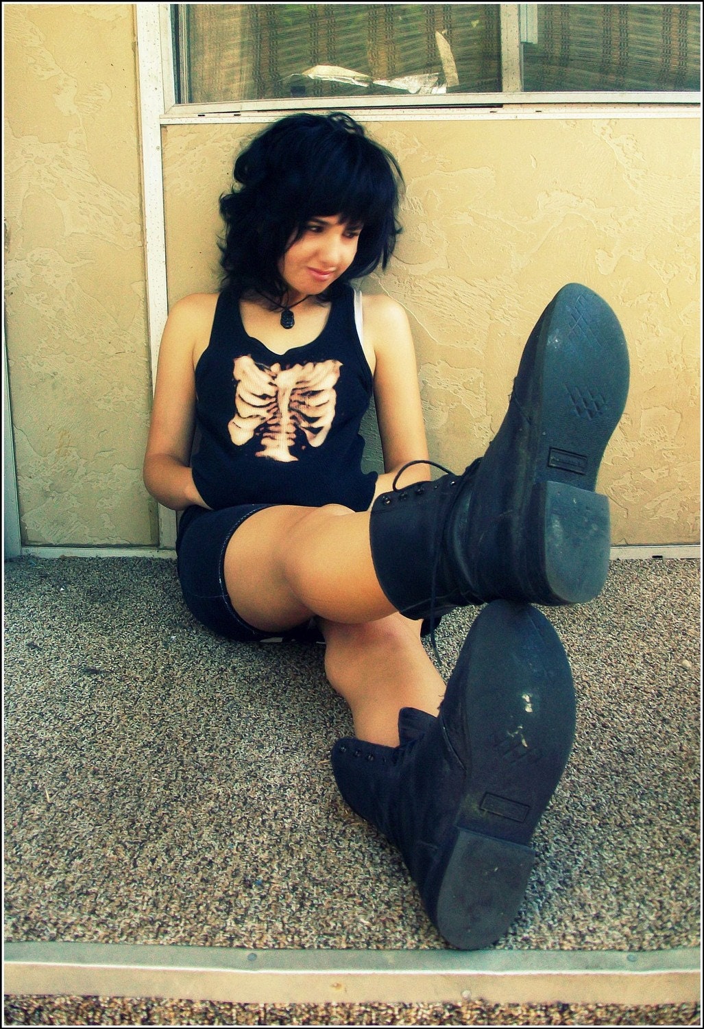 Psycho Ribcage Grunge Top