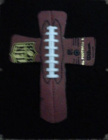 Personalized Football Cross in Shadowbox Frame