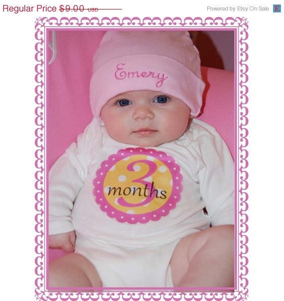 Monthly Onesie Stickers - Izzy - Baby Month Sticker - Onesie Stickers