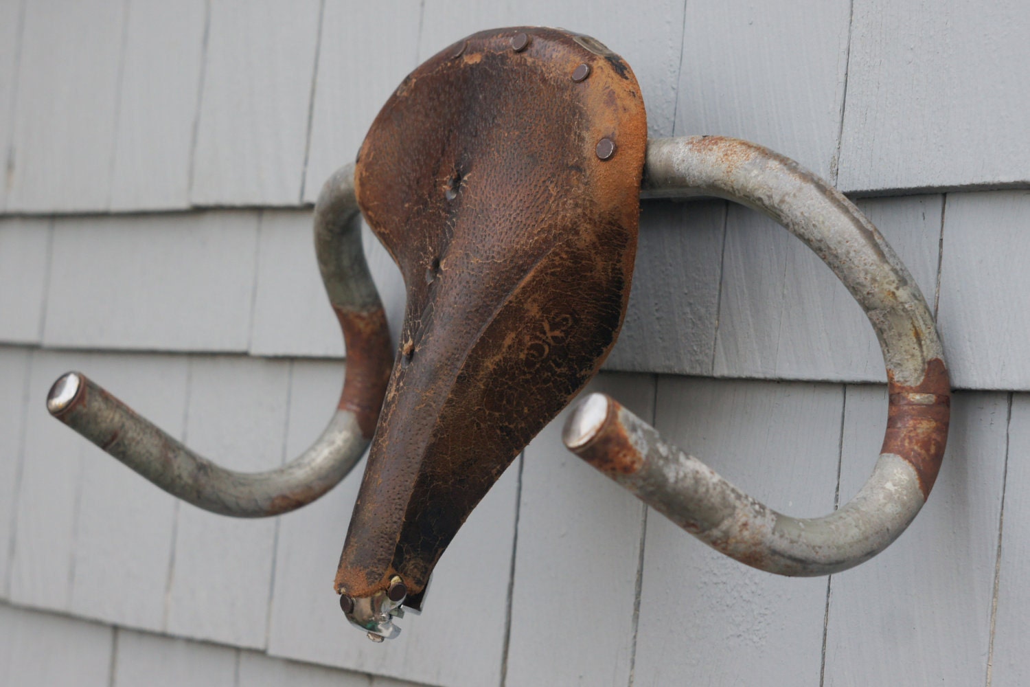 Bicycle Saddle Ram's-Head Sculpture
