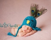 Pretty Little Peacock Earflap Hat