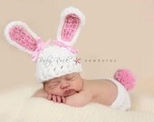 Newborn Bunny Hat & Diaper Cover Set--Perfect for Easter Photos