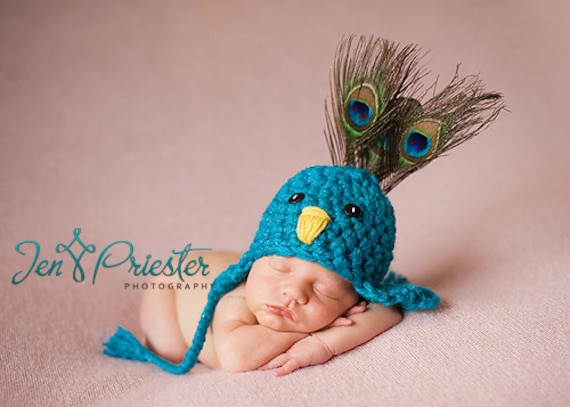 Pretty Little Peacock Earflap Hat