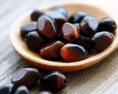 Vintage Glass Beads . Autumn Earthy Brown Black Rust Baroque Glass