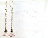 Amethyst Glass Flower Handmade Earrings