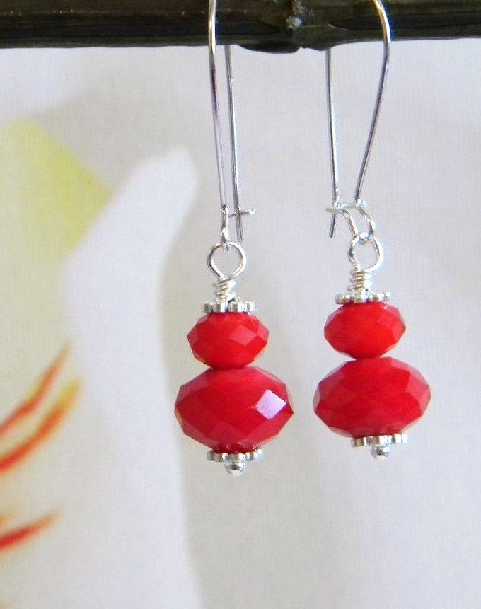 Spicy Fiery Red Dangler Earrings