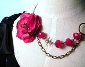Statement Wedding Necklace in deep red for bride bridesmaids engagement  - The Scarlet
