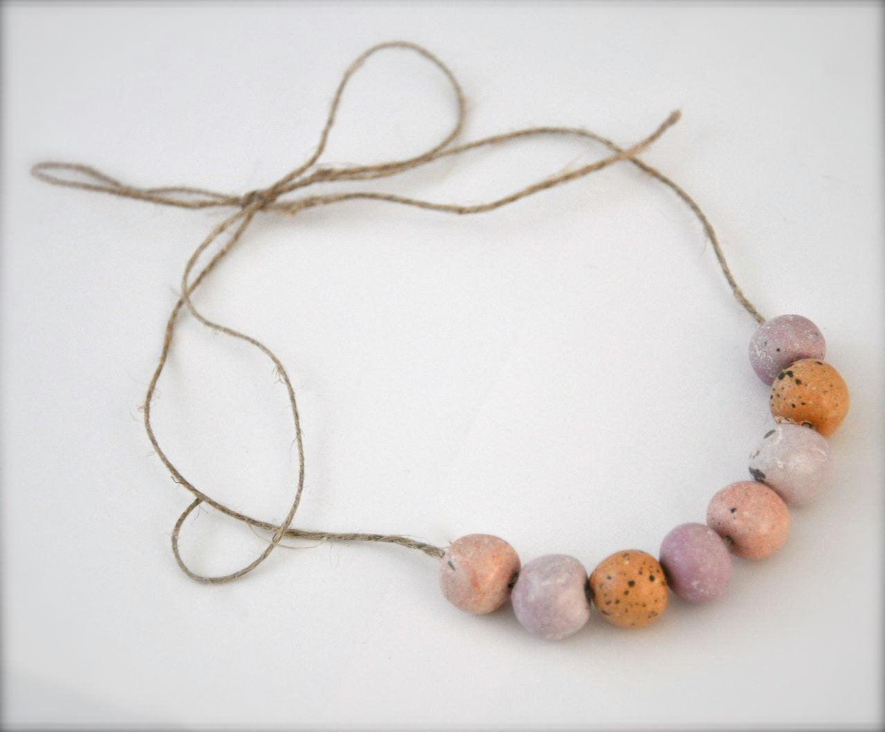 Boho Beaded Necklace - Spring Coral Pink Peach