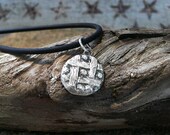 Basketweave Charm Fine Silver Cast From a Vintage Button