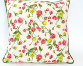 Decorative Pillow Cover Throw Pillow Accent Pillow 16 x 16 (40.5 cm) Yellow Red Carnations -