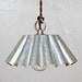 Rustic Modern Vintage Industrial Brioche Tin Pendant Light - Etched Tin Patina (LG) // Vintage Style Cloth Twisted Cord & Bakelite Plug