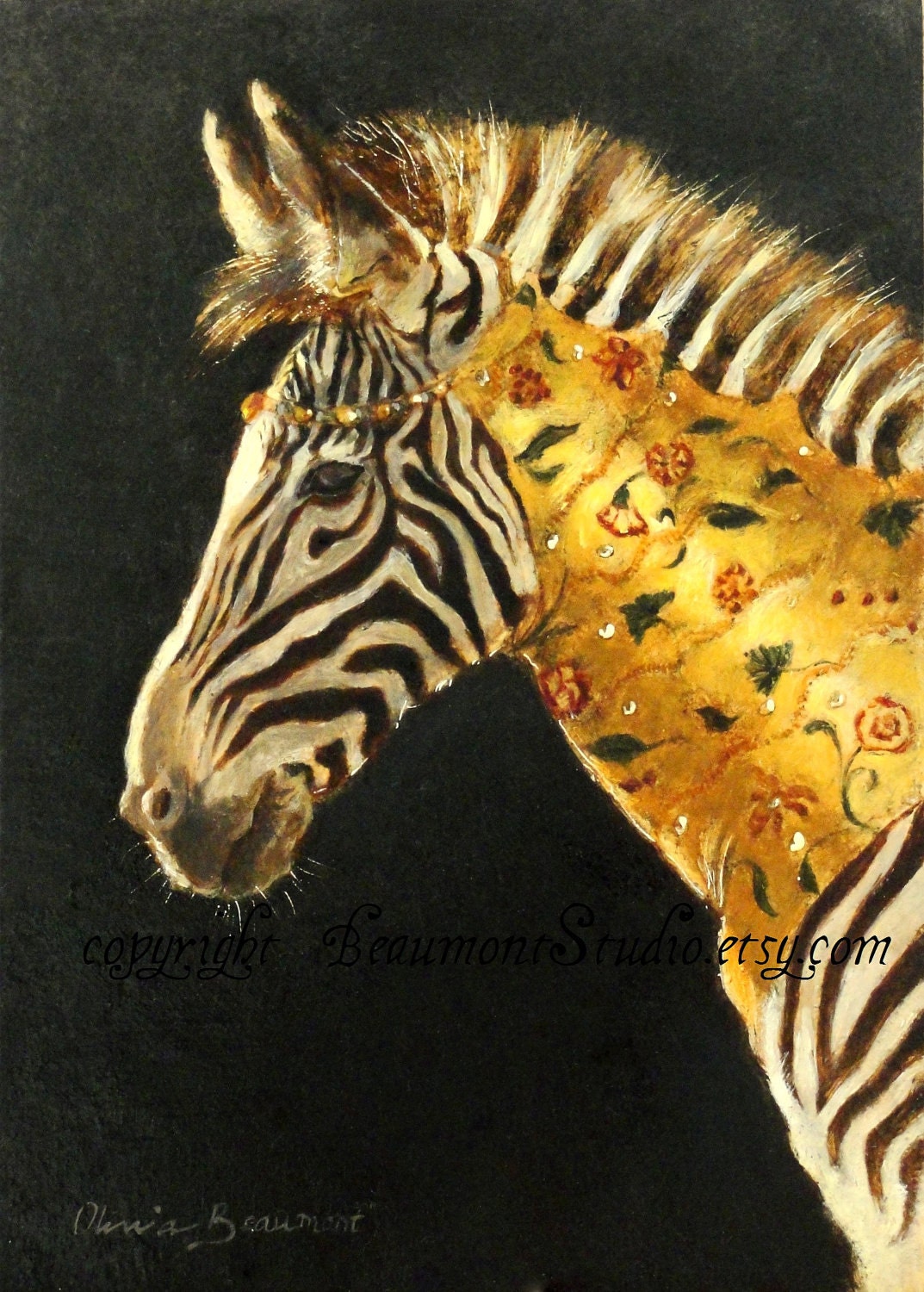 Zebra Art - "Essential Finery" - Canvas Print