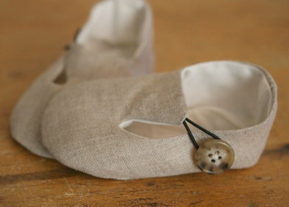 Baby Boy or Girl Shoes Linen Loafers a Favorite Shower Gift