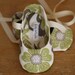 Lime and Taupe Floral Ballet Slipper Baby Shoes