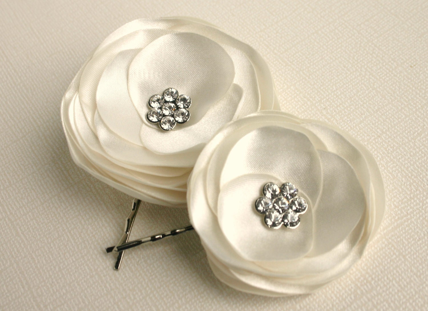 Wedding Hair Accessories - Ivory Hair Flowers - Facinator - Ivory Flower Clip - Bridal Hair Piece