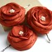 Orange Flower Hair Clips - Bridal Flowers - Orange Hair Pins- Orange Wedding Accessory - Orange Hair Pieces