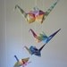 Origami Crane Mobile - Baby Mobile - Children Decor - Eco Friendly - Nursery Home Unique Rainbow Tie Dye Birds Kids Teen