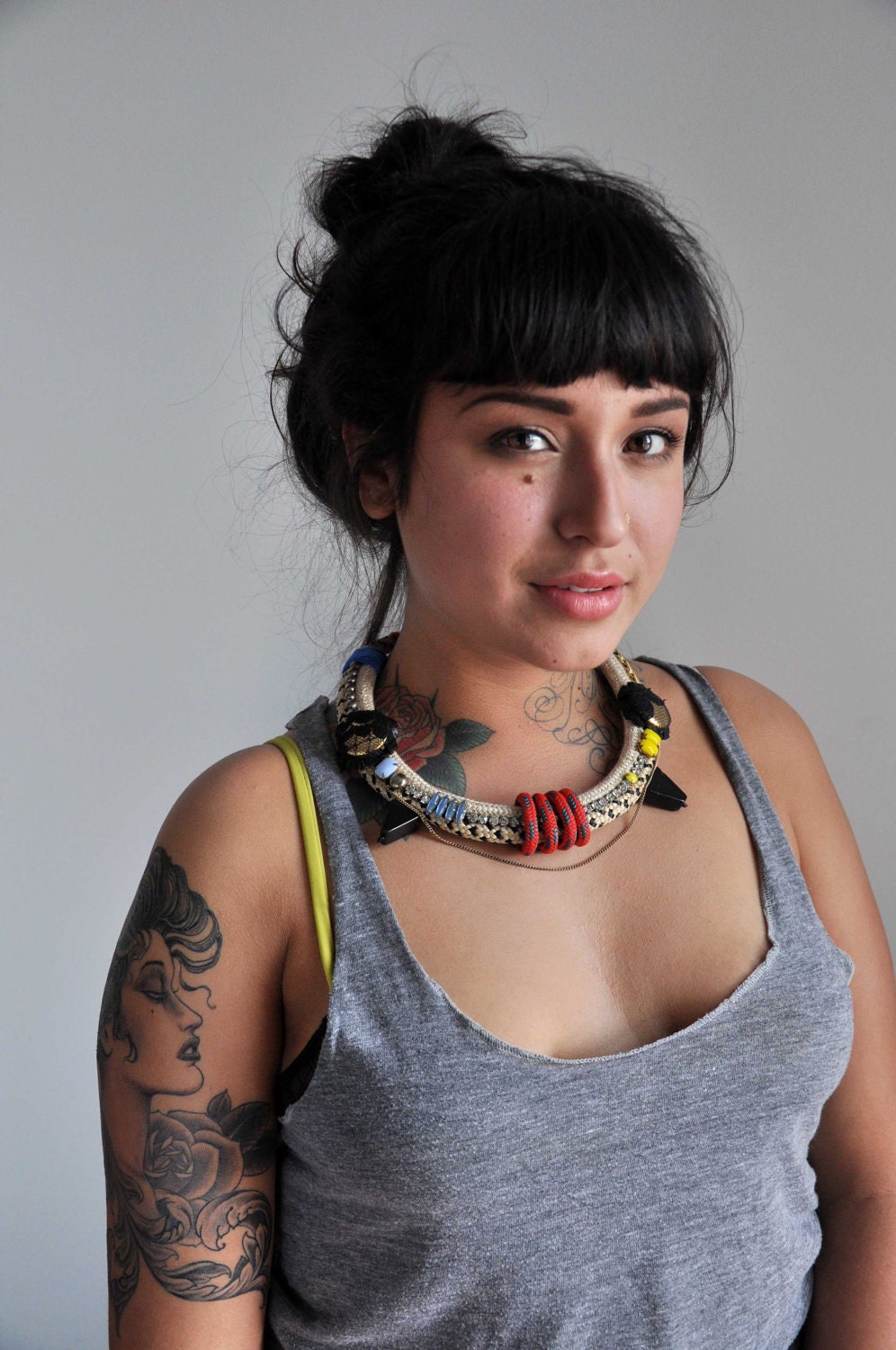 Edgy tribal rope necklace