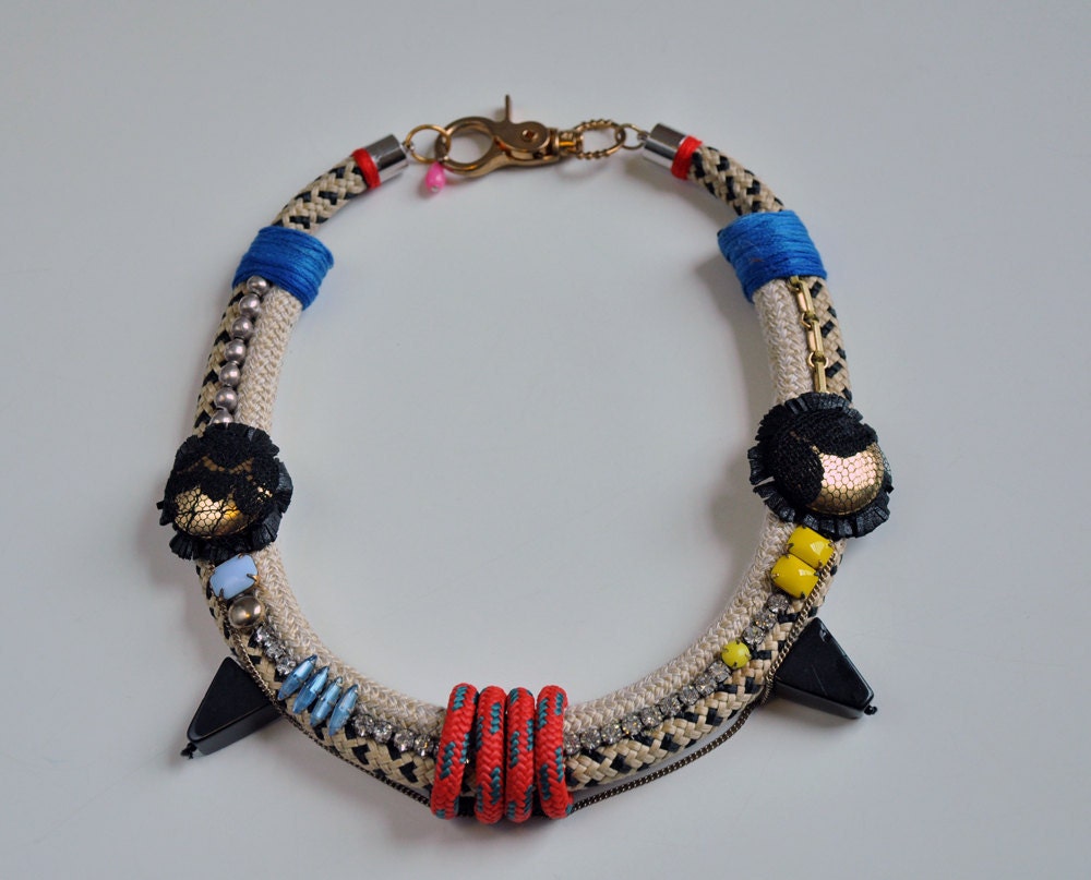 Edgy tribal rope necklace