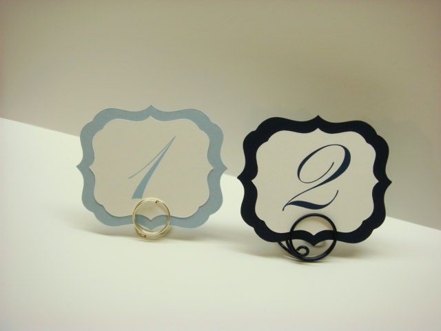Wedding Table Numbers Small Elegant Label Design and Custom Colors for your Wedding Reception or Dinner Party  3 x 2.5 Size