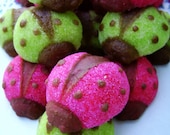 Ladybug Toppers in Lime Green and Hot Pink