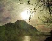 Digital download Gothic art Fine art photography muted textured mountain lake photo