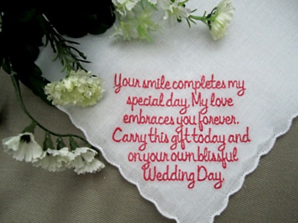 Flower Girl Wedding Hankie, Custom Embroidered Keepsake , Lace and Colors and Fonts of your choice-Handkerchief that will be loved.