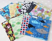 Reusable Sandwich Bags or Snack  Bags Set of 10 -YOU CHOOSE from over 100 choices